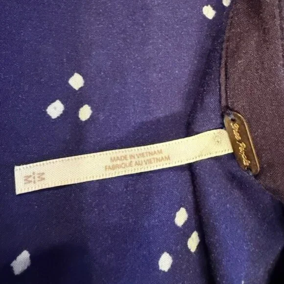 Free People Shibori Swing / Baby Doll Mini Dress with Balloon (Puff) Sleeves - Picture 16 of 16